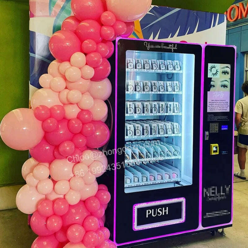 KIMLUD, Custom Lashes Hair Beauty Cosmetic Pink Vending Machine for Mall, KIMLUD Womens Clothes