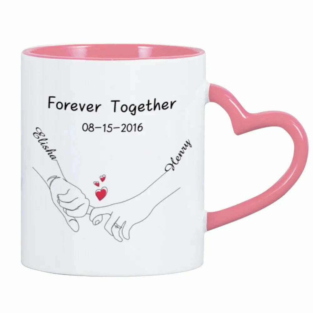 KIMLUD, Custom Photo Coffee Mug for Boyfriend Forever Together Tea Cup Anniversary Sweet Gift Ceramics Mug for Valentine's Day Present, KIMLUD Womens Clothes