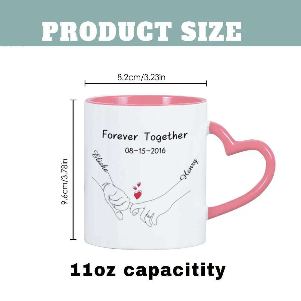 Custom Photo Coffee Mug for Boyfriend Forever Together Tea Cup Anniversary Sweet Gift Ceramics Mug for Valentine's Day Present - KIMLUD