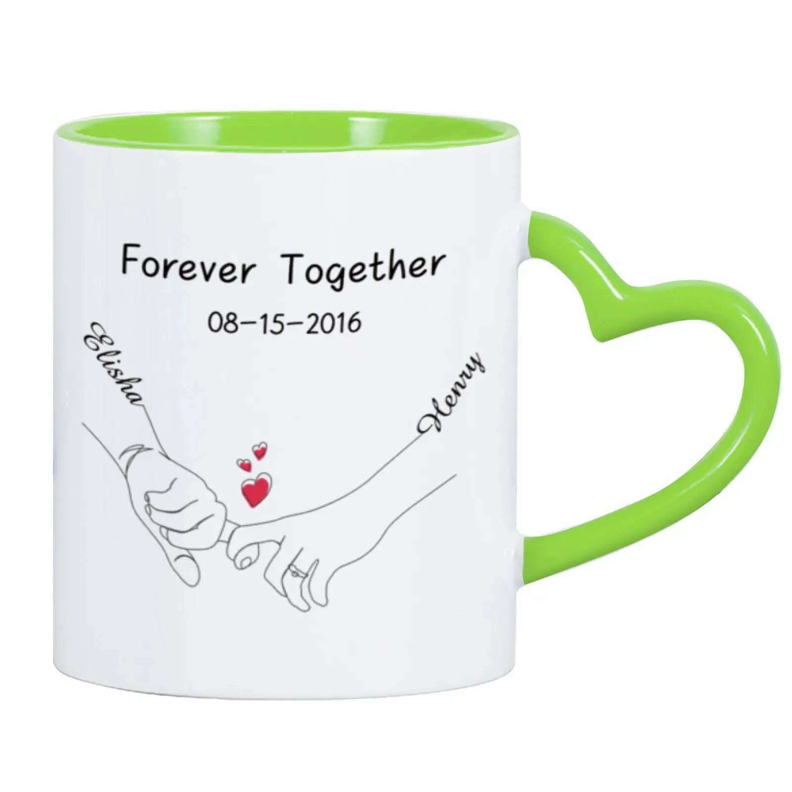 Custom Photo Coffee Mug for Boyfriend Forever Together Tea Cup Anniversary Sweet Gift Ceramics Mug for Valentine's Day Present - KIMLUD