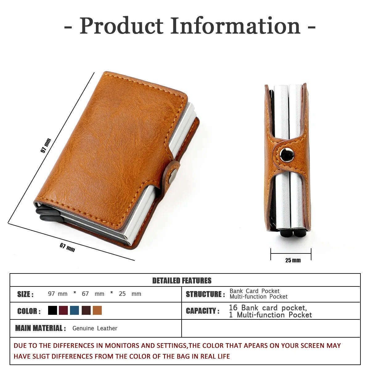 KIMLUD, Custom RFID Blocking Men Wallet Credit Card Holder Leather Card Wallet Double Metal Box ID Card Holder Money Clip Purse New 2023, KIMLUD Womens Clothes