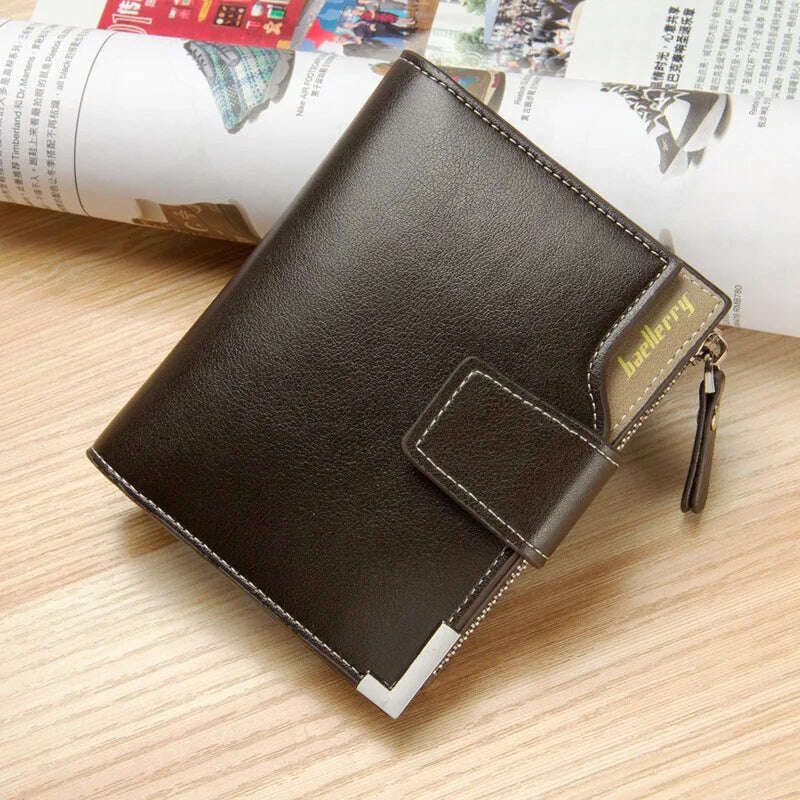 Customized Men Wallets Name Engraving Card Holders Zipper Fashion Short Men Purse PU Leather High Quality Male Purse For Men - KIMLUD