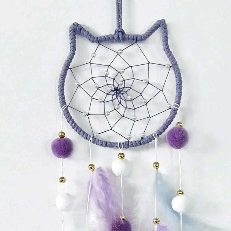 KIMLUD, Cute Dream Catcher To Hang Home Decoration Star Moon Dreamcatcher Feather Ornaments Wall Hanging Interior Kid Room House Decor, KIMLUD Womens Clothes