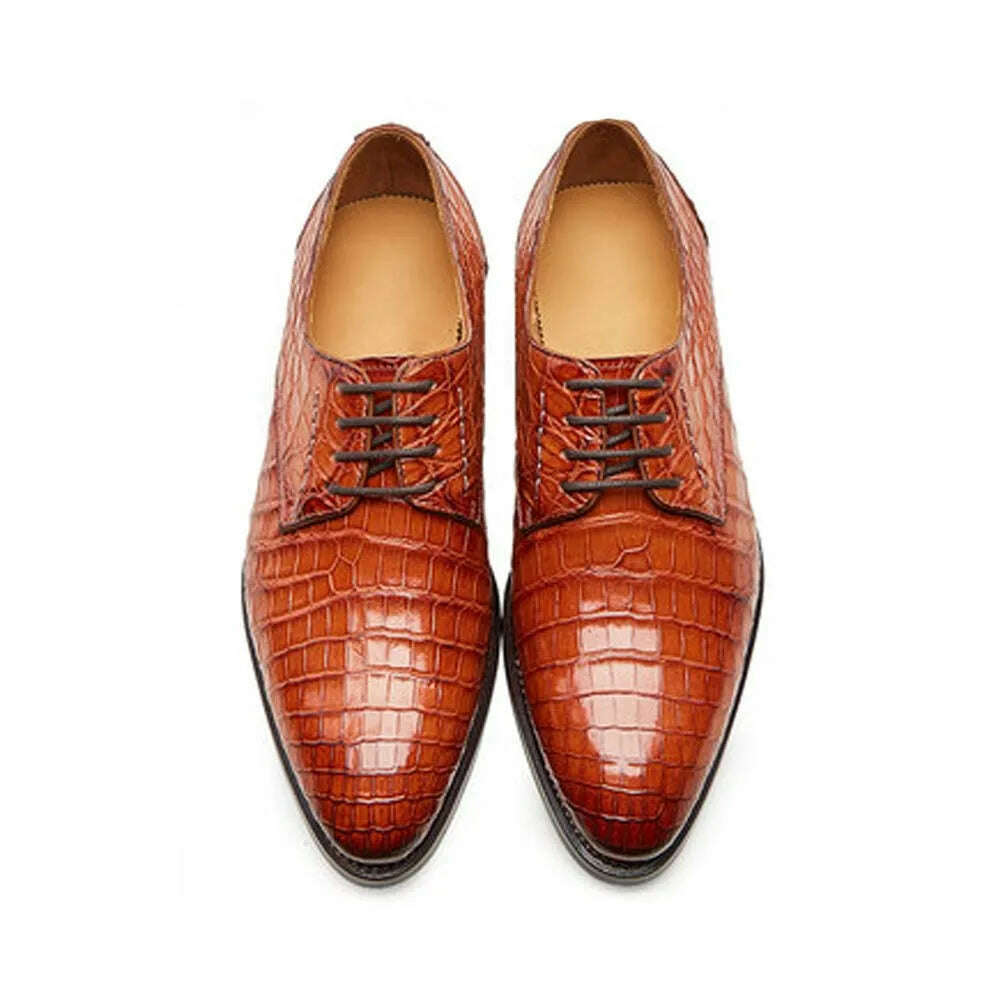 KIMLUD, CWVhulangzhishi new arrival men dress shoes men crocodile leather shoes business offoce wedding shoes for male color rubbing, KIMLUD Womens Clothes