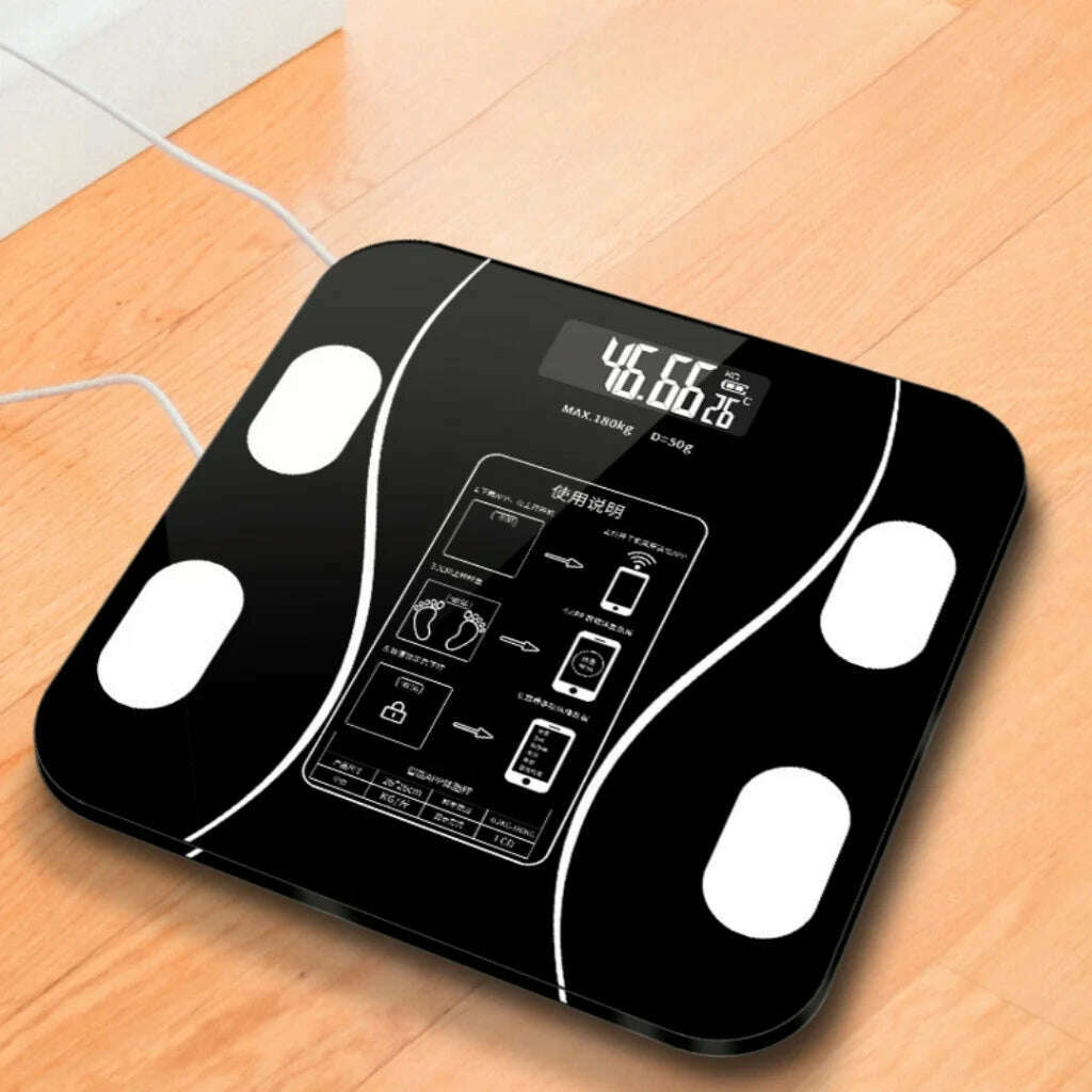KIMLUD, Digital Bluetooth Body Bioimpedance Scale up to 180kg Cell Phone Result, KIMLUD Womens Clothes
