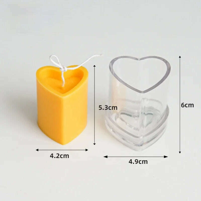 KIMLUD, DIY Love Heart Candle Mould Acrylic Transparent Plastic Aromatherapy Molds for Candle Making Wax Not sticky Wedding friend gifts, 1 Mold, KIMLUD APPAREL - Womens Clothes