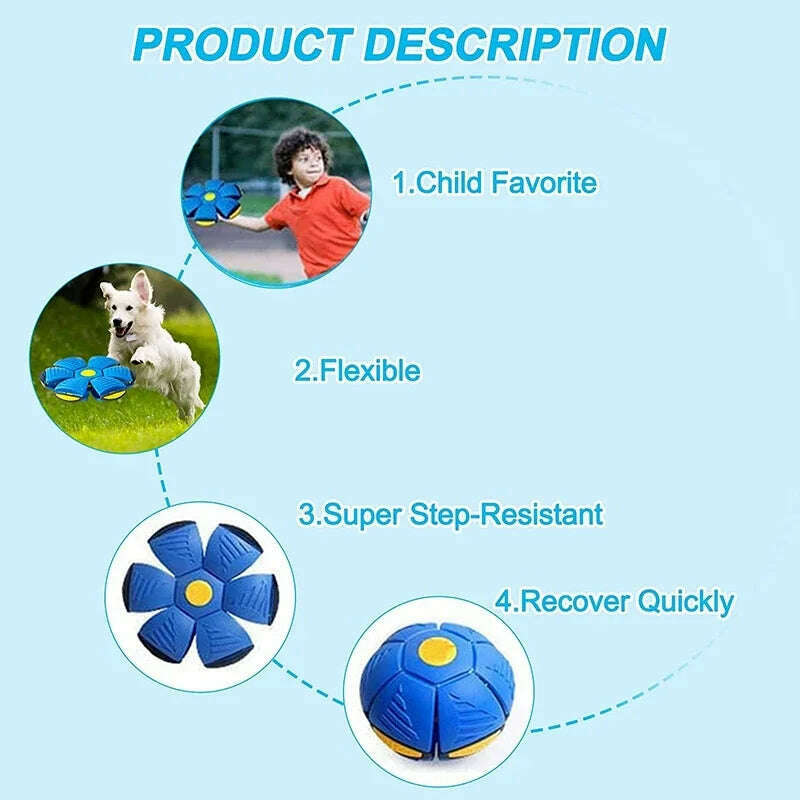 KIMLUD, Dog Toys Magic Funny Pet Toy Flying Saucer Outdoor Dog Training Toy Pelota Perro Dogs Accessoires Futurism Saucer Ball, KIMLUD Womens Clothes