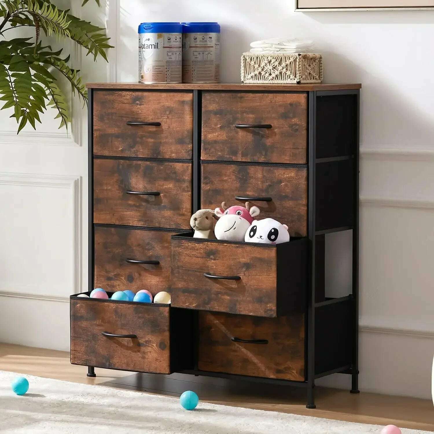 KIMLUD, Dressers for Bedroom Furniture Thickened Frame Dresser Vanity Table for Makeup Furnitures Hallway Kids Room Make Up Table Toilet, Brown   8 Drawers / United States, KIMLUD APPAREL - Womens Clothes