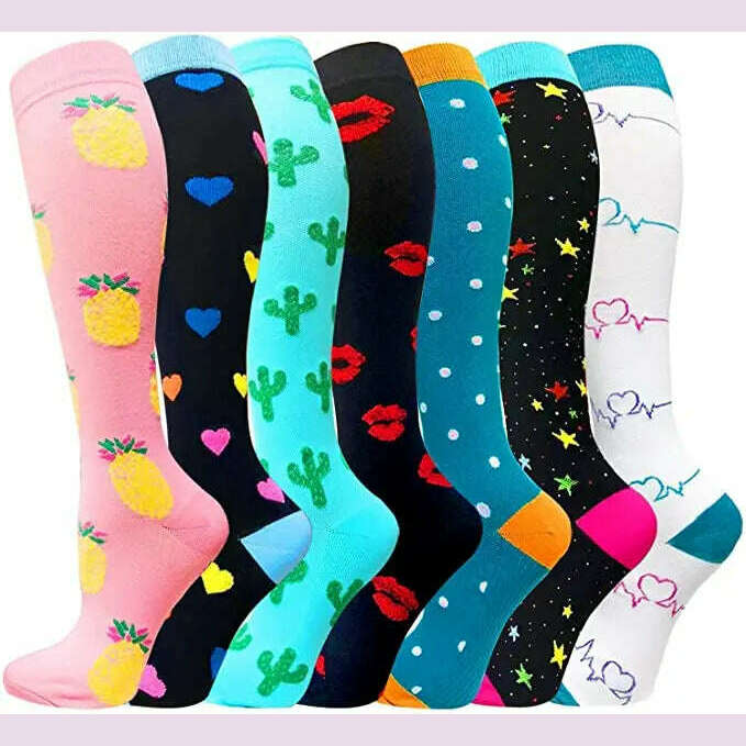 KIMLUD, Dropship Compression Stockings Batch Socks Varicose Veins Nurse Socks Football Running Men Women Outdoor Sports Socks Unisex, 7 Pairs OMIX007-3 / L-XL, KIMLUD APPAREL - Womens Clothes