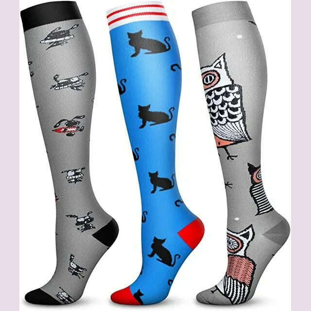 KIMLUD, Dropship Compression Stockings Batch Socks Varicose Veins Nurse Socks Football Running Men Women Outdoor Sports Socks Unisex, 3 Pairs OMIX003-4 / S-M, KIMLUD APPAREL - Womens Clothes