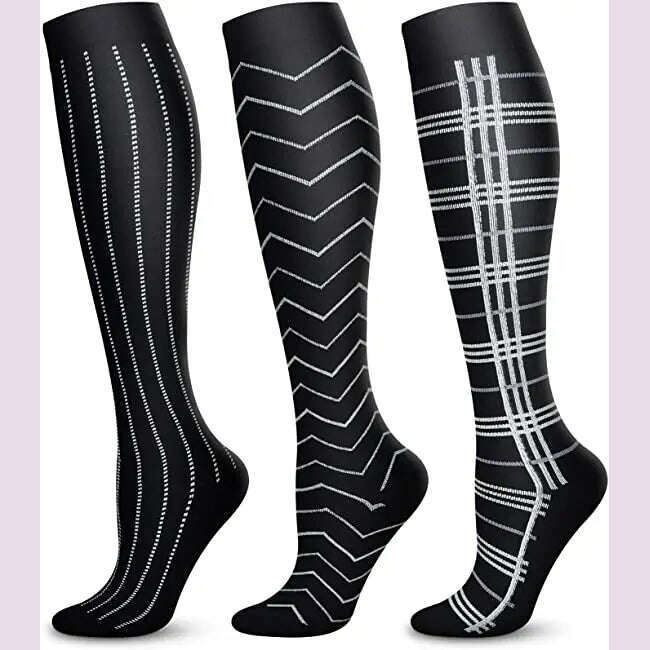 KIMLUD, Dropship Compression Stockings Batch Socks Varicose Veins Nurse Socks Football Running Men Women Outdoor Sports Socks Unisex, 3 Pairs OMIX003-6 / S-M, KIMLUD APPAREL - Womens Clothes