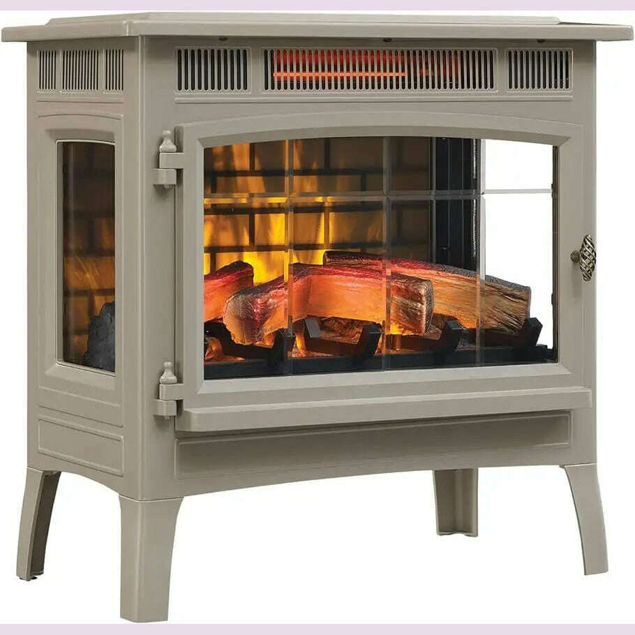 KIMLUD, Duraflame Electric Infrared Quartz Fireplace Stove with 3D Flame Effect, French Gray, United States, KIMLUD APPAREL - Womens Clothes