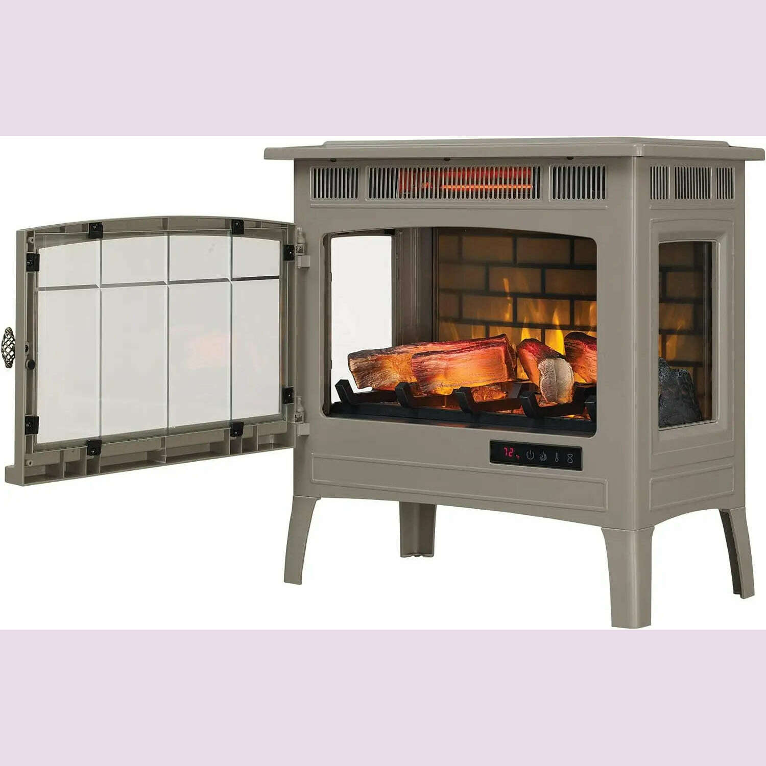 KIMLUD, Duraflame Electric Infrared Quartz Fireplace Stove with 3D Flame Effect, French Gray, KIMLUD Womens Clothes