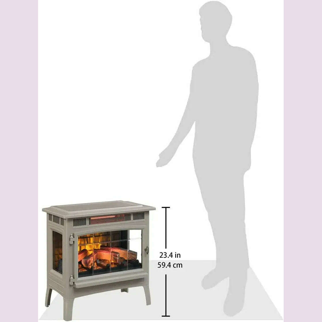 KIMLUD, Duraflame Electric Infrared Quartz Fireplace Stove with 3D Flame Effect, French Gray, KIMLUD Womens Clothes