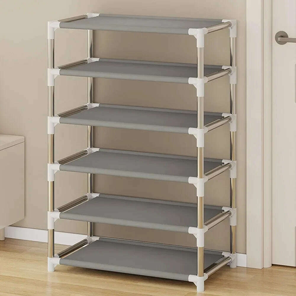 Dustproof Shoe Rack Multilayer Nonwovens Shoes Organizer Household Storage Shelf Living Room Hallway Space-saving Shoe Cabinet - KIMLUD