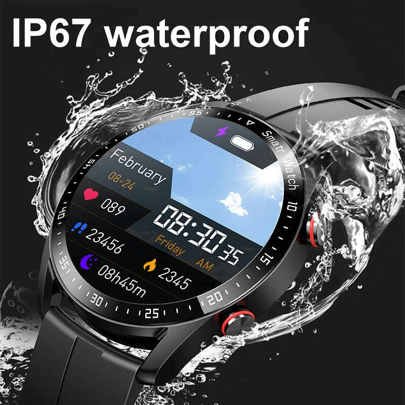 ECG+PPG Bluetooth Call Smart Watch Men Laser Health Blood Pressure Fitnes Sports Watches Man Sports Waterproof Smartwatch+Box - KIMLUD