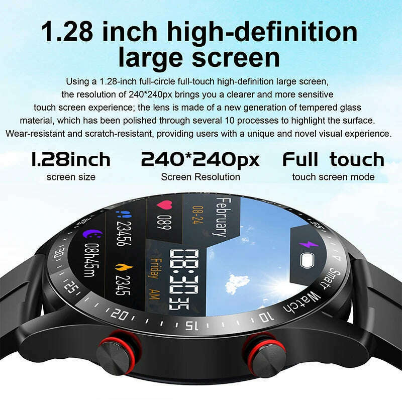 ECG+PPG Bluetooth Call Smart Watch Men Laser Health Blood Pressure Fitnes Sports Watches Man Sports Waterproof Smartwatch+Box - KIMLUD