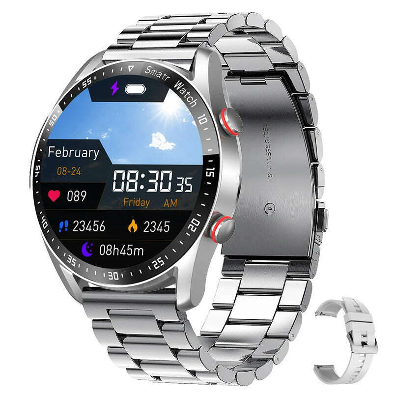 ECG+PPG Bluetooth Call Smart Watch Men Laser Health Blood Pressure Fitnes Sports Watches Man Sports Waterproof Smartwatch+Box - KIMLUD