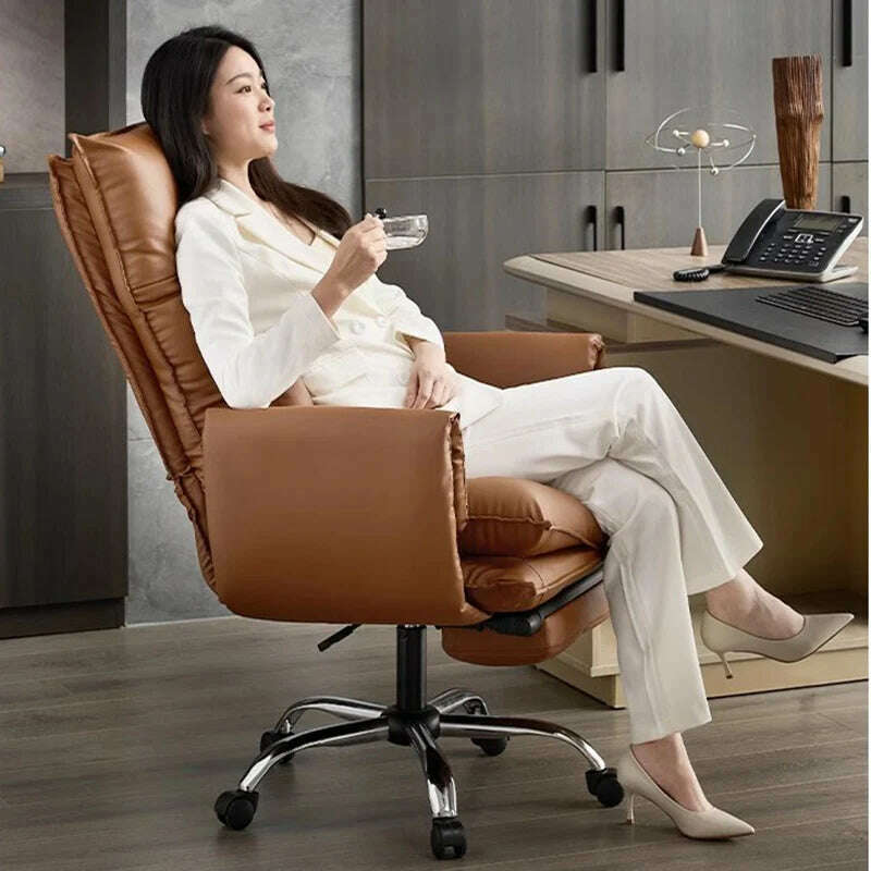 Editor Kawaii Office Chair Vanity Swivel Gaming Ergonomic Office Chair Nordic Waiting Silla Oficina Ergonomica House Furniture - KIMLUD