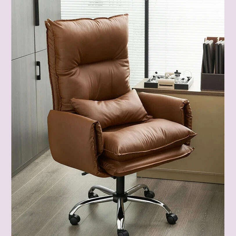 KIMLUD, Editor Kawaii Office Chair Vanity Swivel Gaming Ergonomic Office Chair Nordic Waiting Silla Oficina Ergonomica House Furniture, Brown, KIMLUD APPAREL - Womens Clothes