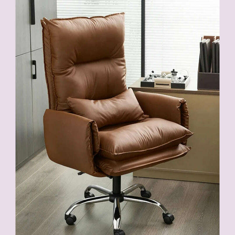 KIMLUD, Editor Kawaii Office Chair Vanity Swivel Gaming Ergonomic Office Chair Nordic Waiting Silla Oficina Ergonomica House Furniture, Brown Third Rod, KIMLUD APPAREL - Womens Clothes