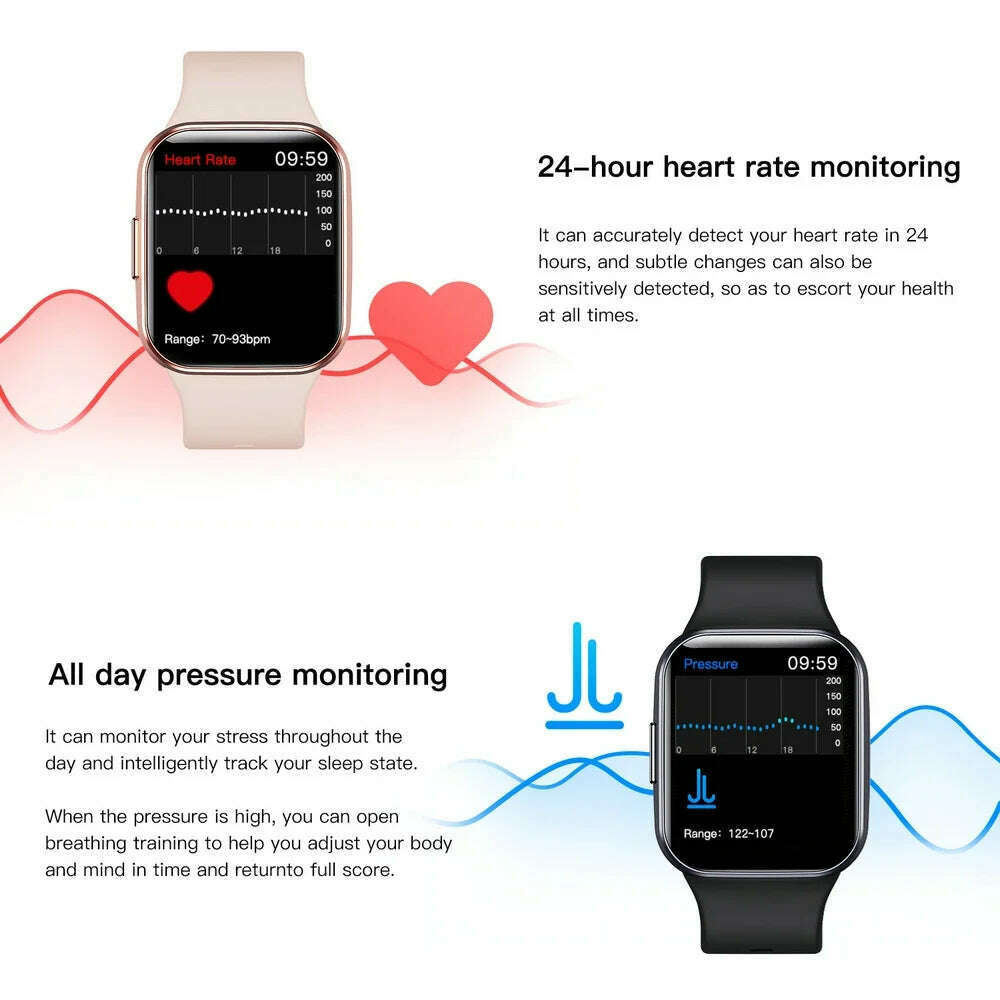 KIMLUD, EFFEOKKI Health Smart Watch for Women Girl Health Monitor Heart Rate Tracking Lady Versa Smartwatch for Apple Iphone Xiaomi, KIMLUD Womens Clothes