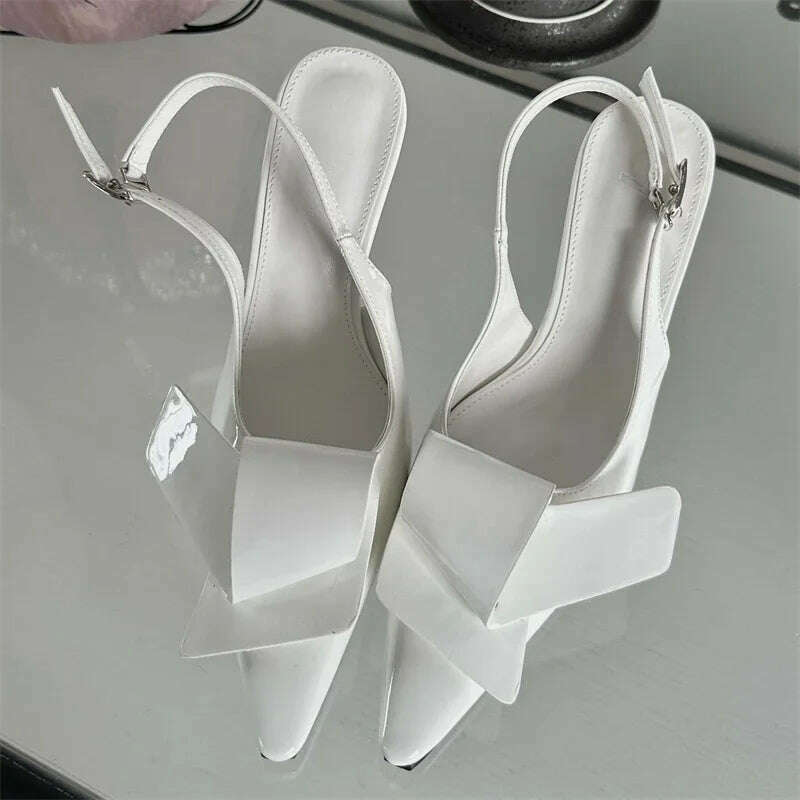 Eilyken 2024 New Design Splicing Rivet Buckle Strap Women Pumps Thin High Heels Pointed Toe Stripper Elegant Party Shoes - KIMLUD