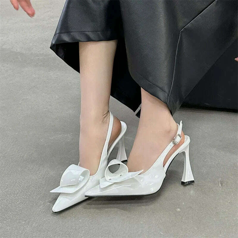 Eilyken 2024 New Design Splicing Rivet Buckle Strap Women Pumps Thin High Heels Pointed Toe Stripper Elegant Party Shoes - KIMLUD