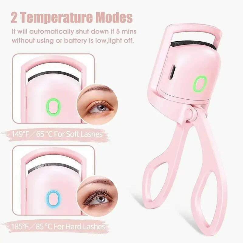 Electric Eyelash Curler USB Charging Model Fast Heating Portable Eye Lash Perm Shaping and Lasting Curling Thermal Eyelash Clip - KIMLUD