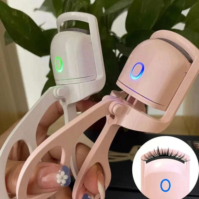 Electric Heated Comb Eyelash Curler Makeup Portable Temperature Control Charging Eye Lash Curler Lasting Thermal Eyelashes Tools - KIMLUD