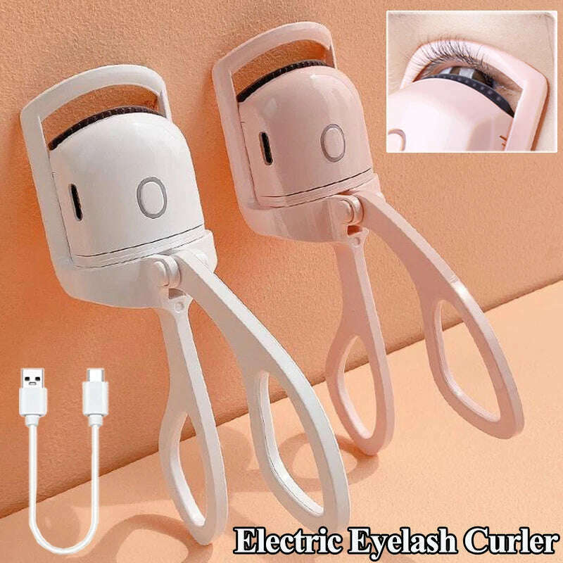 Electric Heated Eyelash Curler Professional Electric Temperature Control Charging Lasting Eyelash Curler Portable Lash Makeup - KIMLUD