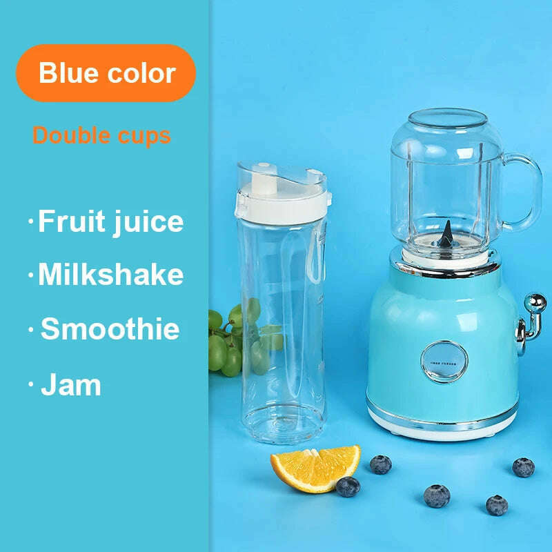 KIMLUD, Electric Juicer Mini Portable Baby Food Mixer Grinder Automatic Fruit Juice Extractor Squeezer Smoothie Milkshake Blender Cup EU, Type 1 Blue / 220V, KIMLUD APPAREL - Womens Clothes