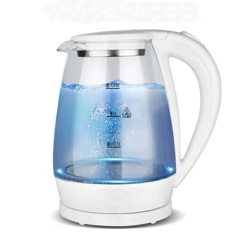 KIMLUD, Electric Kettle Teapot Quick Heating Hot Water Boiling Tea Pot Glass Blue Light Heating Kettles Auto-Power Off Boiler, KIMLUD Womens Clothes