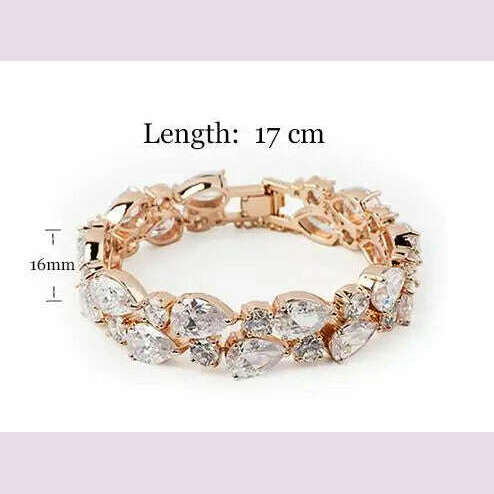 Emmaya Rose/ Gold Color Mona Lisa Multicolor Cubic Zircon Bracelets Bangles Luxury Wedding Bracelet Women Gift Party - KIMLUD