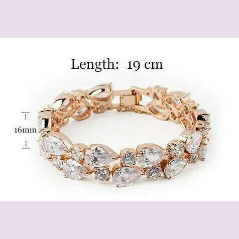 KIMLUD, Emmaya Rose/  Gold Color Mona Lisa Multicolor Cubic Zircon Bracelets Bangles Luxury Wedding Bracelet Women Gift Party, KIMLUD Womens Clothes