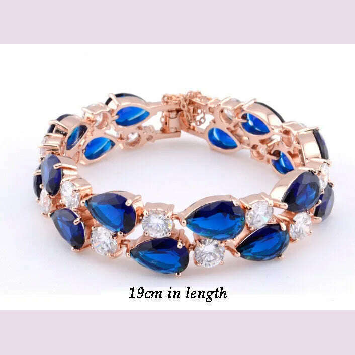 Emmaya Rose/ Gold Color Mona Lisa Multicolor Cubic Zircon Bracelets Bangles Luxury Wedding Bracelet Women Gift Party - KIMLUD