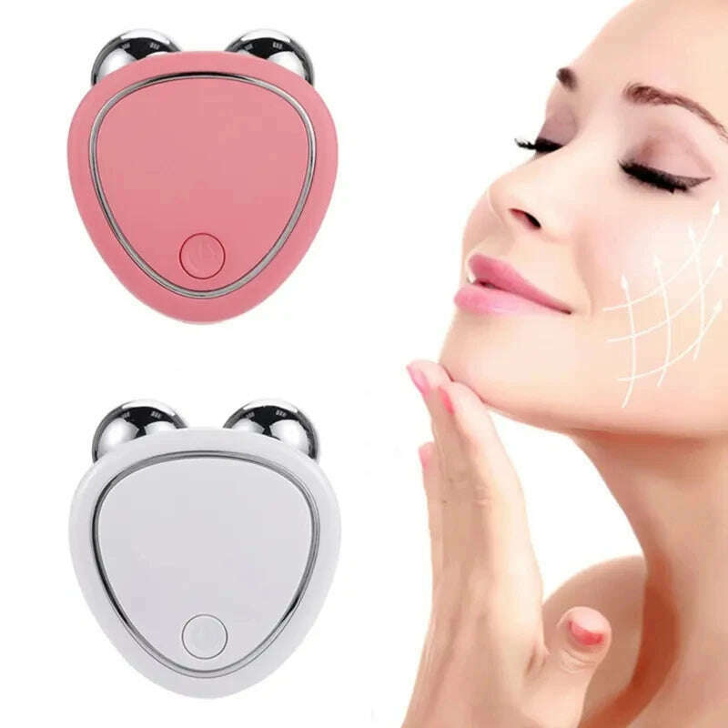 KIMLUD, EMS Face Massager Mini Portable Microcurrent Face Lifting Machine Roller Rejuvenation Beauty Facial Skin Tightening Anti Wrinkle, KIMLUD Womens Clothes