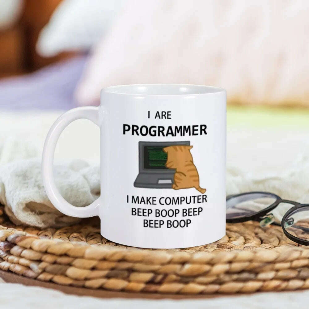 Engineer Mugs Computer Programmer Cups Programming Debugging Teaware Tea Coffee Coffeeware Geek Nerd Coworker Gift Coder Unicode - KIMLUD