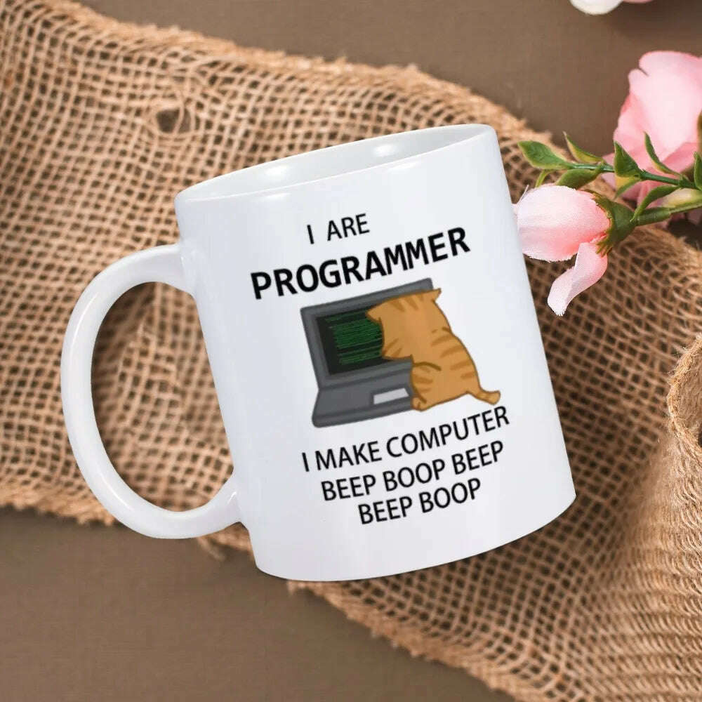 Engineer Mugs Computer Programmer Cups Programming Debugging Teaware Tea Coffee Coffeeware Geek Nerd Coworker Gift Coder Unicode - KIMLUD