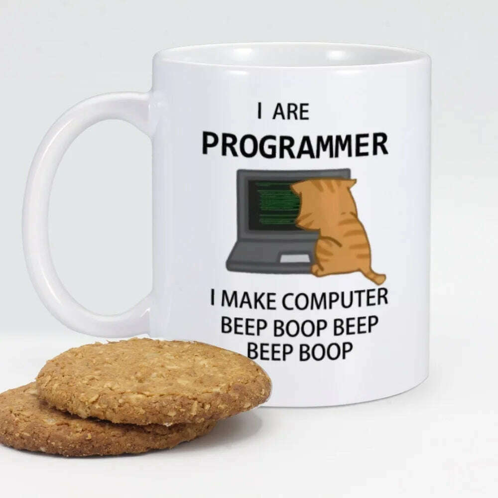 Engineer Mugs Computer Programmer Cups Programming Debugging Teaware Tea Coffee Coffeeware Geek Nerd Coworker Gift Coder Unicode - KIMLUD