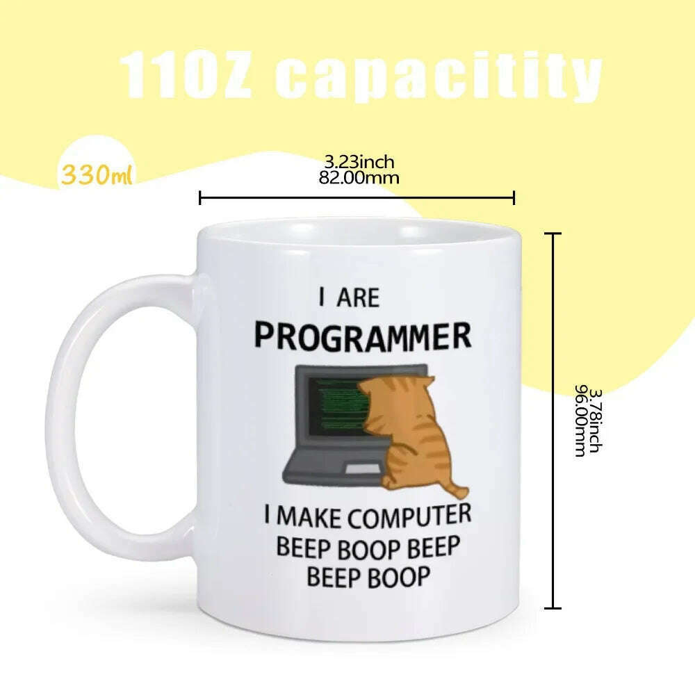 Engineer Mugs Computer Programmer Cups Programming Debugging Teaware Tea Coffee Coffeeware Geek Nerd Coworker Gift Coder Unicode - KIMLUD