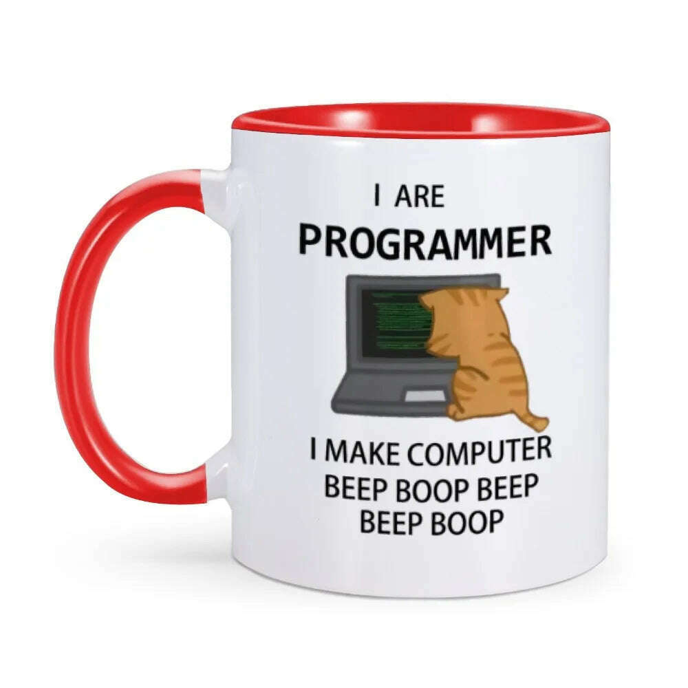 Engineer Mugs Computer Programmer Cups Programming Debugging Teaware Tea Coffee Coffeeware Geek Nerd Coworker Gift Coder Unicode - KIMLUD