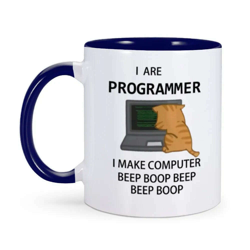 Engineer Mugs Computer Programmer Cups Programming Debugging Teaware Tea Coffee Coffeeware Geek Nerd Coworker Gift Coder Unicode - KIMLUD