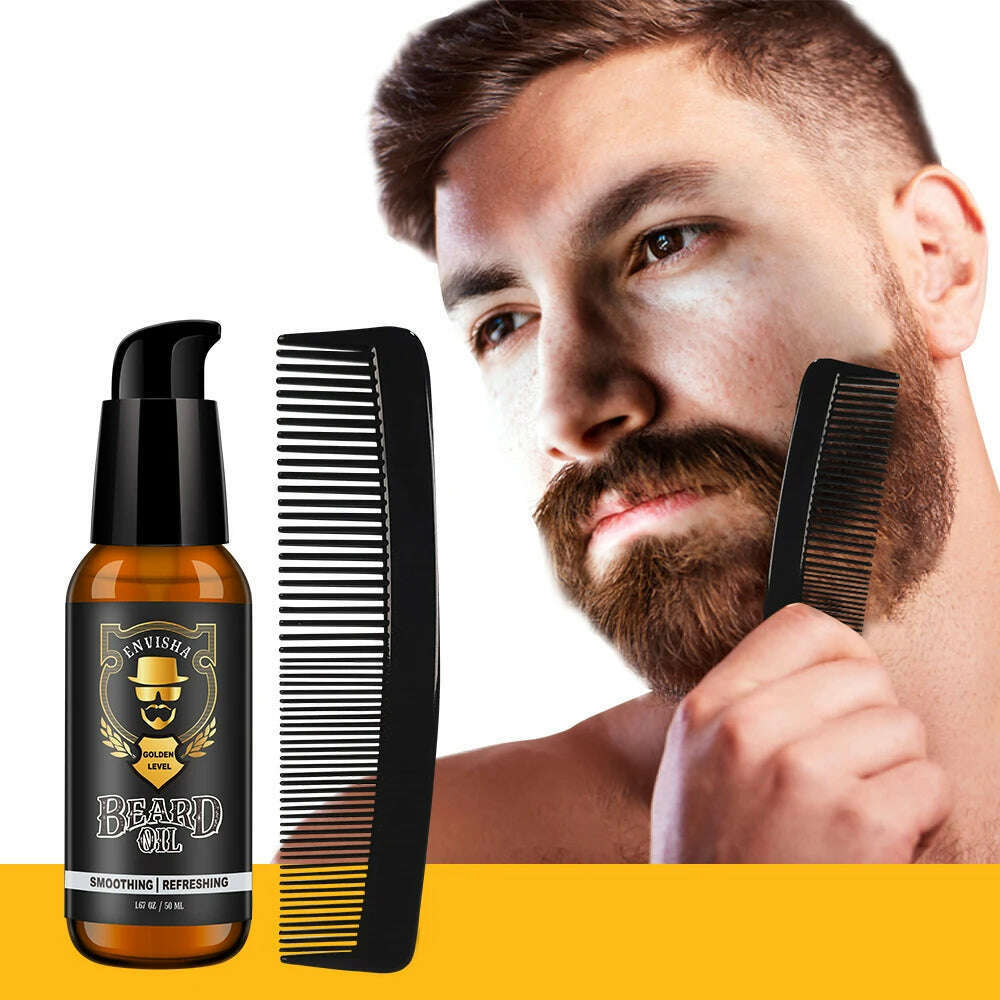 ENVISHA Growth Natural Beard Oil Thicker More For Men Treatment Beard Care Hair Loss Conditioner Fast Enhancer Maintenance - KIMLUD