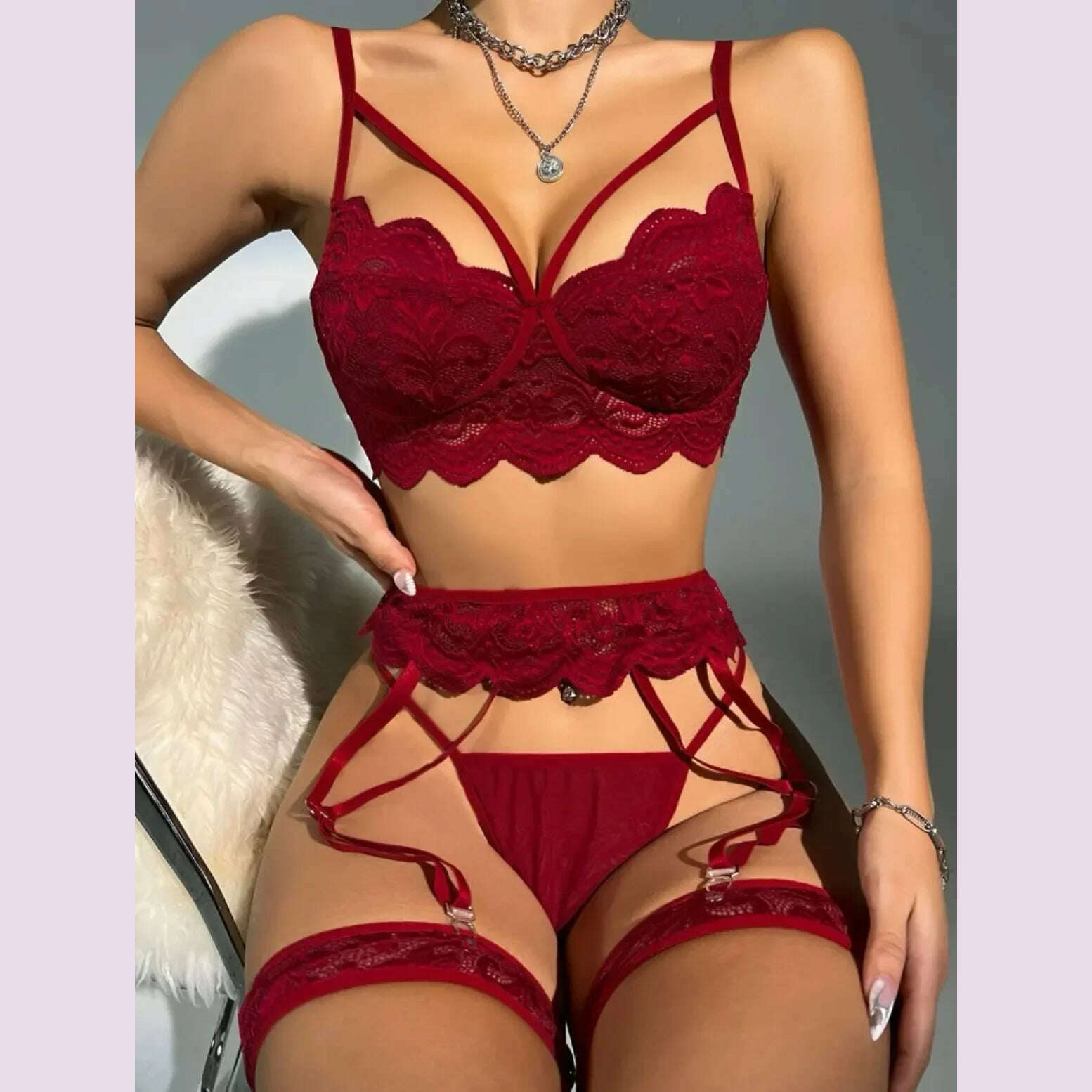 Erotic Sexy Lace Bra And Panty Set Underwear Transparent Bra Exotic Sets Sexy Thong Woman Porn Fancy Sensual Luxury Lingerie - KIMLUD