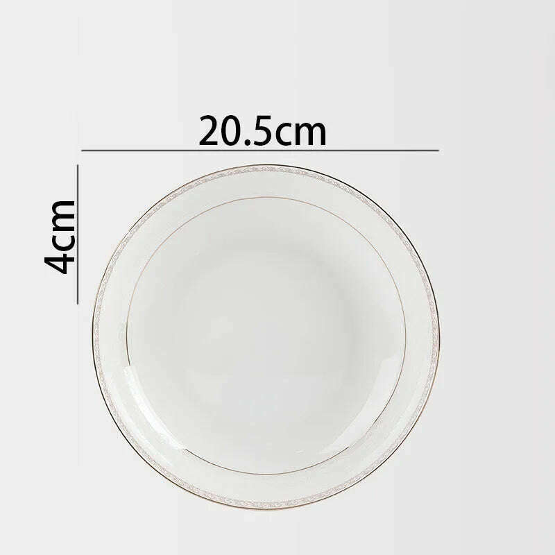 European Ceramic Plate Set Hand Stroke Western Restaurant Dinner Set Plates and Dishes Court Flower Relief Breakfast Bread Pan - KIMLUD