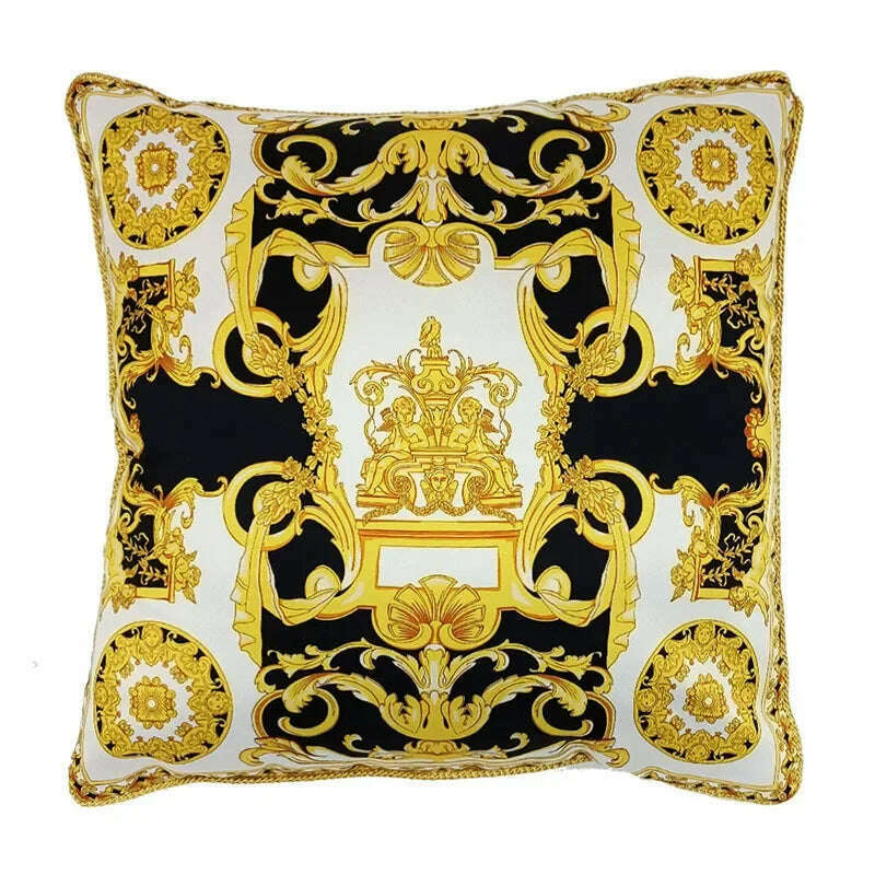 European Style Throw Pillow Cover Indoor Sofa Cushion Classic Geometric Vine Printed - KIMLUD