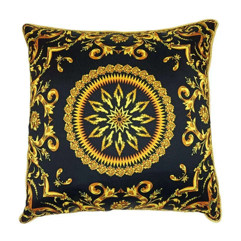 European Style Throw Pillow Cover Indoor Sofa Cushion Classic Geometric Vine Printed - KIMLUD