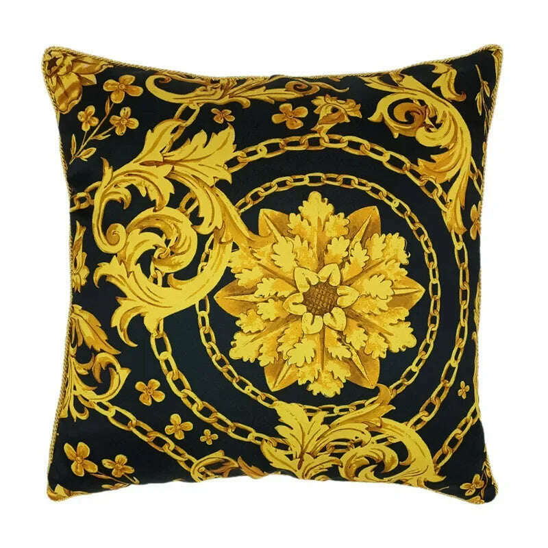 European Style Throw Pillow Cover Indoor Sofa Cushion Classic Geometric Vine Printed - KIMLUD