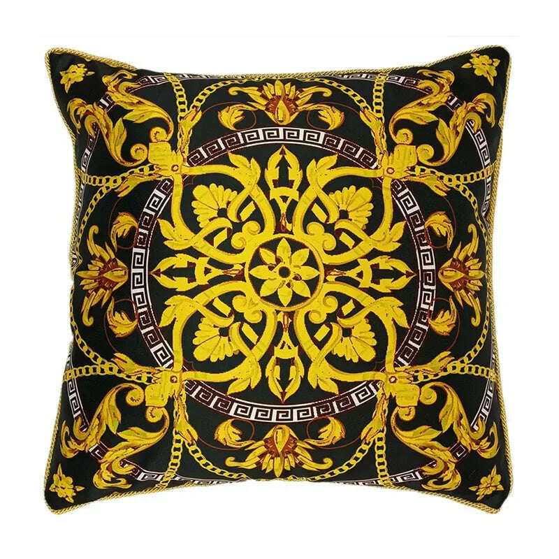 European Style Throw Pillow Cover Indoor Sofa Cushion Classic Geometric Vine Printed - KIMLUD